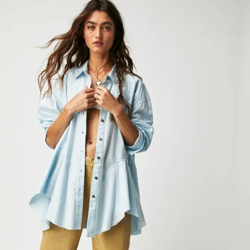 NWOT Free People We The Free Freya Poplin Tunic Top
